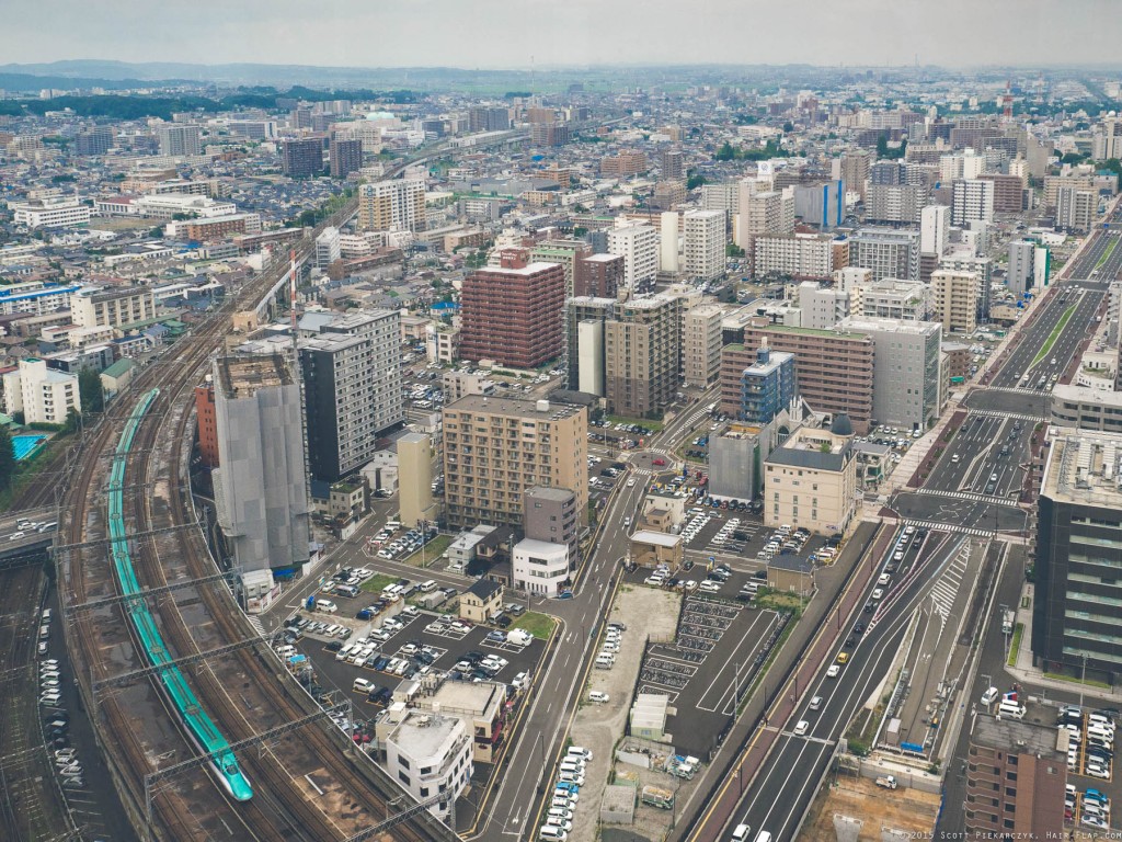 View from AER Building Observation Deck in downtown Sendai.